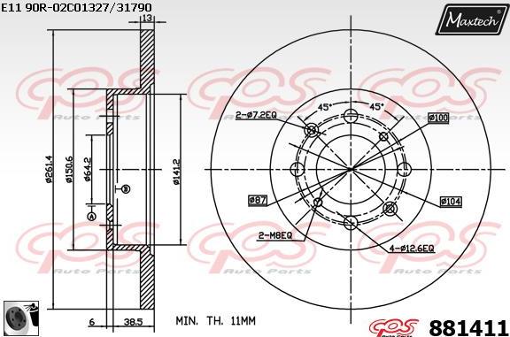 Maxtech 877208 - Əyləc Diski furqanavto.az