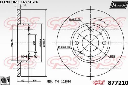 Maxtech 877210.0060 - Əyləc Diski furqanavto.az