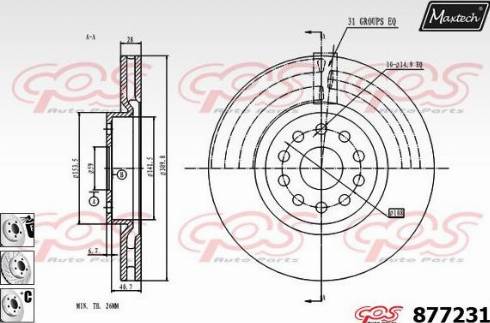 Maxtech 877231.6980 - Əyləc Diski furqanavto.az