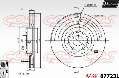 Maxtech 877231.6060 - Əyləc Diski furqanavto.az