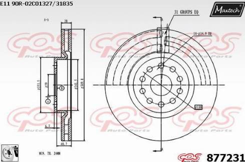 Maxtech 877231.0080 - Əyləc Diski furqanavto.az