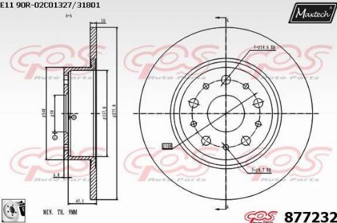 Maxtech 877232.0080 - Əyləc Diski furqanavto.az