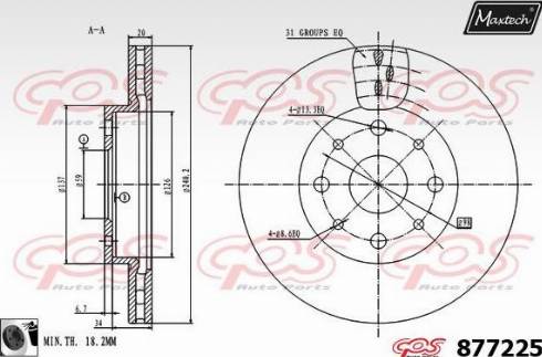 Maxtech 877225.0060 - Əyləc Diski furqanavto.az