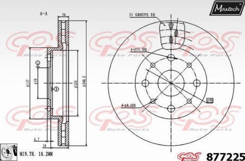 Maxtech 877225.0080 - Əyləc Diski furqanavto.az