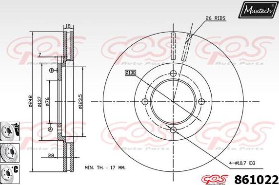 Maxtech 70160064 - Bələdçi qol dəsti, əyləc kaliperi furqanavto.az