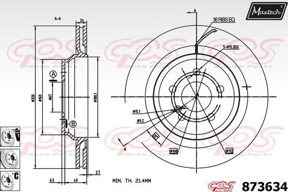 Maxtech 70160002 - Bələdçi qol dəsti, əyləc kaliperi furqanavto.az