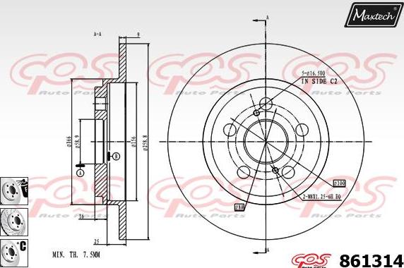 Maxtech 70160075 - Bələdçi qol dəsti, əyləc kaliperi furqanavto.az