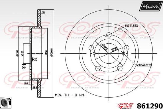 Maxtech 70160151 - Bələdçi qol dəsti, əyləc kaliperi furqanavto.az