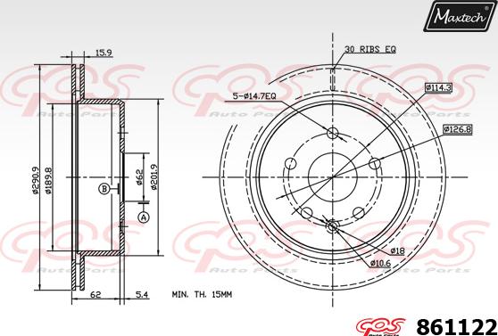 Maxtech 70160185 - Bələdçi qol dəsti, əyləc kaliperi furqanavto.az