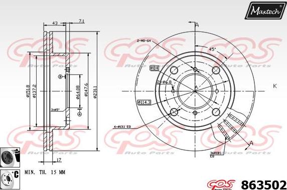 Maxtech 70180444 - Möhür, əyləc kaliperinin pistonu furqanavto.az