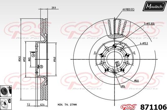 Maxtech 70180450 - Möhür, əyləc kaliperinin pistonu furqanavto.az