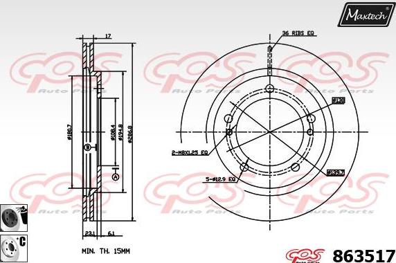 Maxtech 70180464 - Möhür, əyləc kaliperinin pistonu furqanavto.az