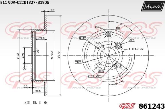 Maxtech 70180400 - Möhür, əyləc kaliperinin pistonu furqanavto.az