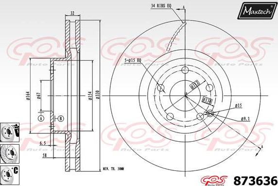 Maxtech 70180427 - Möhür, əyləc kaliperinin pistonu furqanavto.az