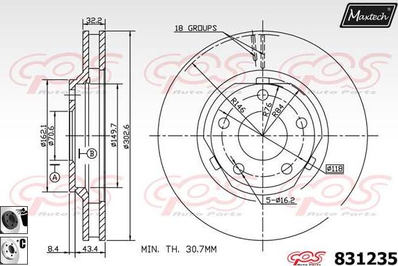 Maxtech 70180040 - Möhür, əyləc kaliperinin pistonu furqanavto.az