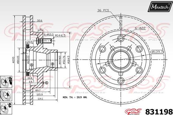 Maxtech 827014 - Əyləc Diski furqanavto.az