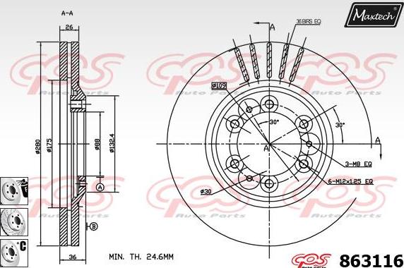 Maxtech 70180149 - Möhür, əyləc kaliperinin pistonu furqanavto.az