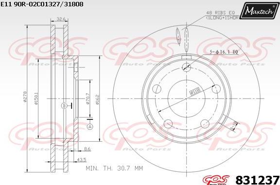 Maxtech 70180346 - Möhür, əyləc kaliperinin pistonu furqanavto.az