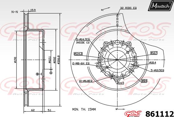 Maxtech 70180342 - Möhür, əyləc kaliperinin pistonu furqanavto.az