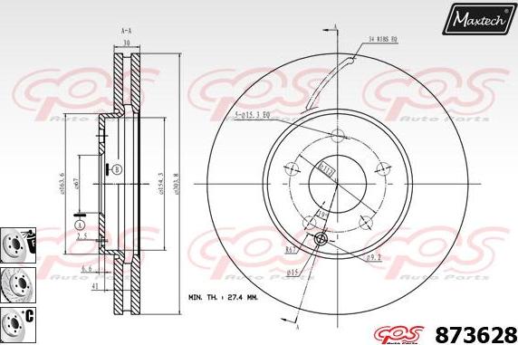 Maxtech 70180356 - Möhür, əyləc kaliperinin pistonu www.furqanavto.az