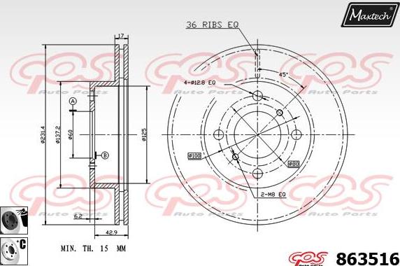 Maxtech 70180386 - Möhür, əyləc kaliperinin pistonu furqanavto.az