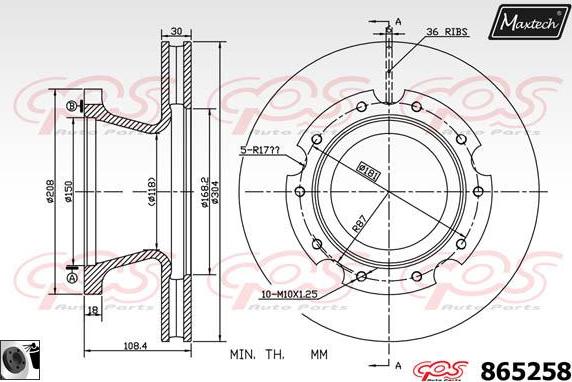 Maxtech 70180339 - Möhür, əyləc kaliperinin pistonu furqanavto.az