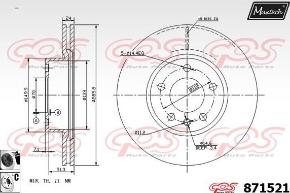 Maxtech 70180321 - Möhür, əyləc kaliperinin pistonu furqanavto.az