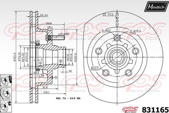 Maxtech 72954051 - Piston, əyləc kaliperi furqanavto.az