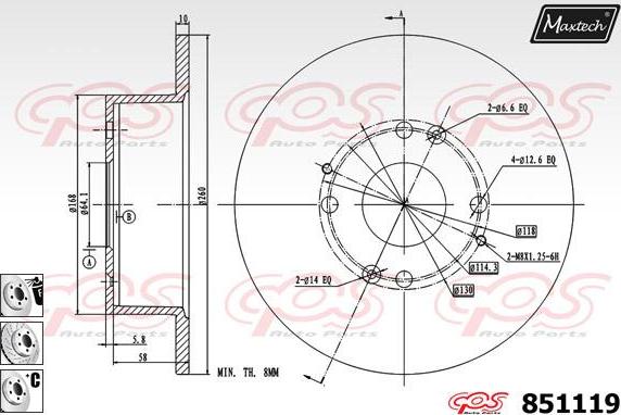 Maxtech 70180378 - Möhür, əyləc kaliperinin pistonu furqanavto.az