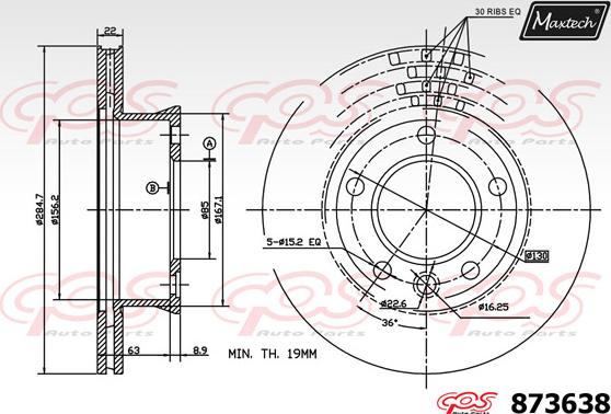 Maxtech 70180253 - Möhür, əyləc kaliperinin pistonu furqanavto.az