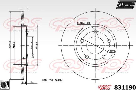 Maxtech 70180206 - Möhür, əyləc kaliperinin pistonu furqanavto.az