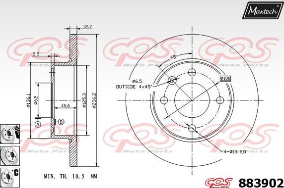 Maxtech 827008 - Əyləc Diski furqanavto.az