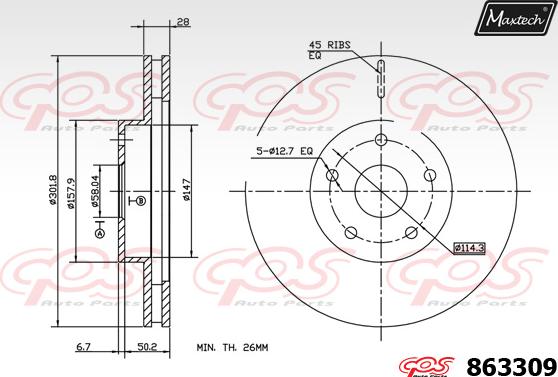 Maxtech 70180226 - Möhür, əyləc kaliperinin pistonu furqanavto.az