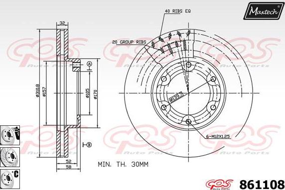 Maxtech 70200134 - Təmir dəsti, əyləc kaliperi furqanavto.az