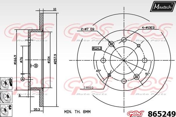 Maxtech 70200801 - Təmir dəsti, əyləc kaliperi furqanavto.az