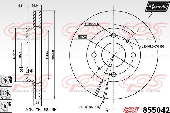 Maxtech 873038 - Əyləc Diski furqanavto.az