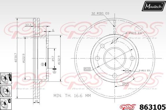 Maxtech 861246 - Əyləc Diski furqanavto.az