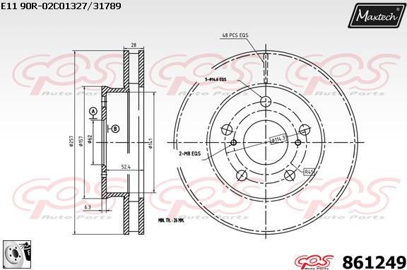 Maxtech 71810043 - Bələdçi Bolt, əyləc kaliperi furqanavto.az