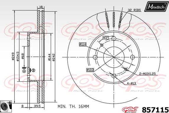 Maxtech 71810053 - Bələdçi Bolt, əyləc kaliperi furqanavto.az