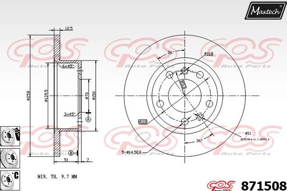 Maxtech 71810068 - Bələdçi Bolt, əyləc kaliperi furqanavto.az