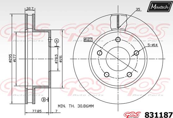 Maxtech 71810008 - Bələdçi Bolt, əyləc kaliperi furqanavto.az