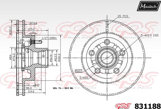 Maxtech 71810145 - Bələdçi Bolt, əyləc kaliperi furqanavto.az