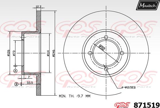 Maxtech 71810169 - Bələdçi Bolt, əyləc kaliperi furqanavto.az