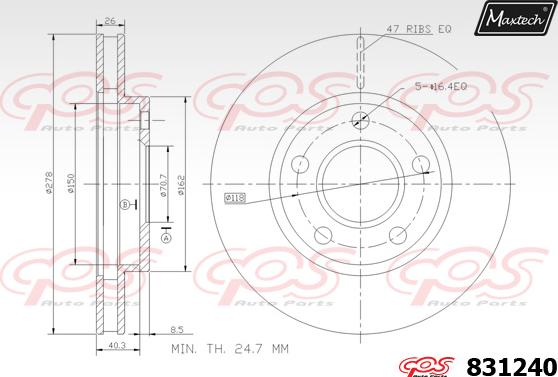 Maxtech 71810109 - Bələdçi Bolt, əyləc kaliperi furqanavto.az