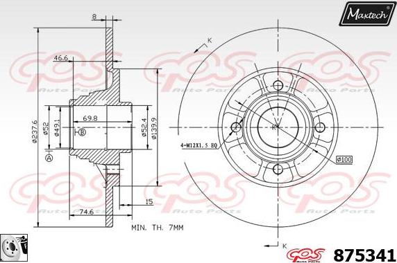 Maxtech 71810116 - Bələdçi Bolt, əyləc kaliperi furqanavto.az