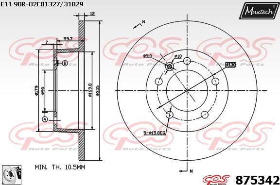 Maxtech 71810113 - Bələdçi Bolt, əyləc kaliperi furqanavto.az