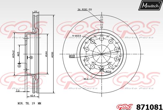 Maxtech 71810212 - Bələdçi Bolt, əyləc kaliperi furqanavto.az