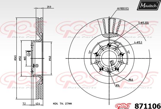 Maxtech 71810230 - Bələdçi Bolt, əyləc kaliperi furqanavto.az