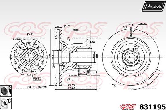 Maxtech 71810231 - Bələdçi Bolt, əyləc kaliperi furqanavto.az