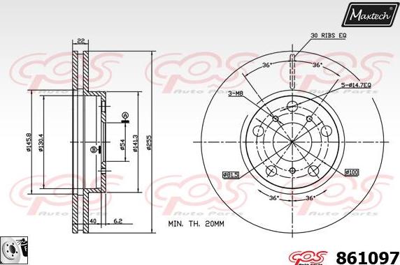 Maxtech 71810232 - Bələdçi Bolt, əyləc kaliperi furqanavto.az